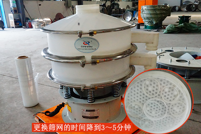 塑料振動(dòng)篩篩網(wǎng)更換只需：3-5分鐘。