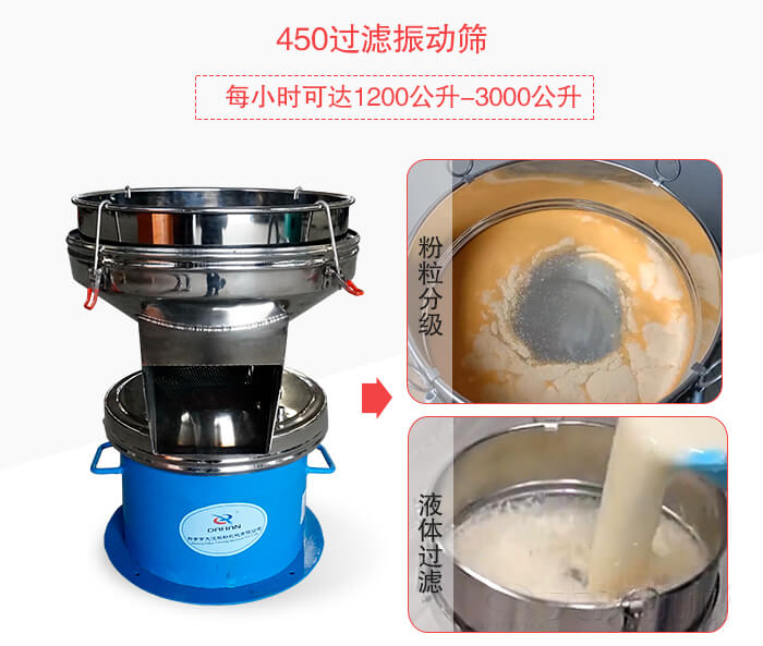 450過濾振動(dòng)篩粉狀，液體物料篩分過濾展示圖